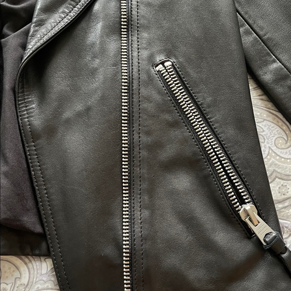 All Saints black Leather Jacket - Picture 9 of 15